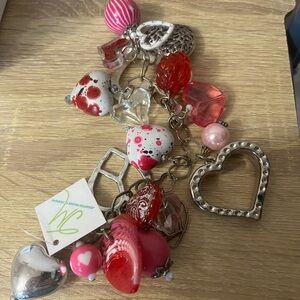 Charming Heart Bracelet with Pink and Silver Accents